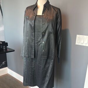 Vintage Ellen Tracy Black Strapless Dress with Jacket